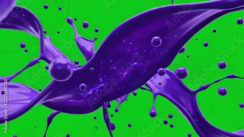 Purple Liquid Splash Abstract 3D Animation