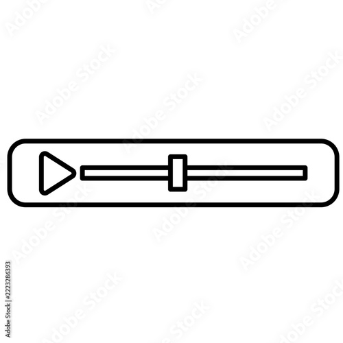 Minimalist podcast audio player interface line art vector for digital