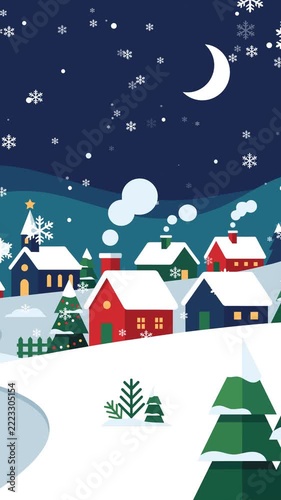 Vector christmas animation background 4K video vertical