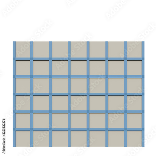 3D grid pattern featuring blue lines on a neutral background.