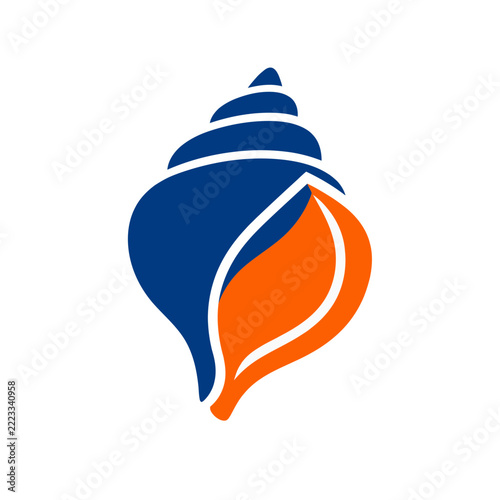 Stylized Conch Shell Vector Emblem, Modern Marine Creature Seashell Design for Seafood Logo, T-Shirt, and Sticker