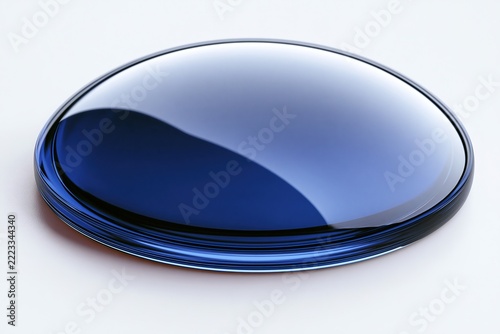 Shiny Blue Disc Reflecting Light