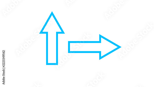 Set of blue vertical and horizontal arrows isolated on white for navigation design elements.