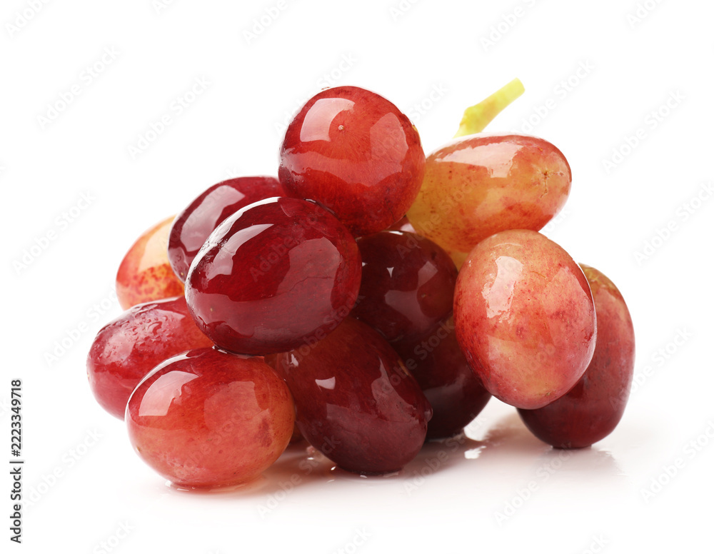 Fototapeta premium Bunch of fresh ripe grapes isolated on white