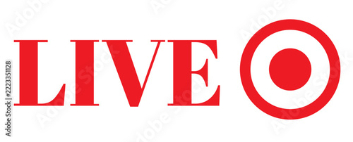 Red Live Streaming, Live Recoding Icon. Editable Vector Illustration, Transparent Background.