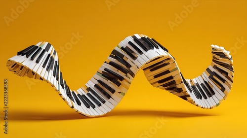 Creative Piano Keyboard Ribbon Artistic Music Concept.