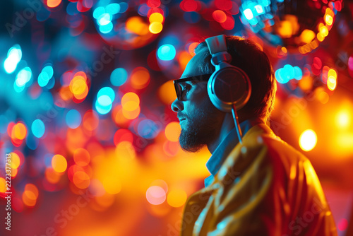 DJ man in yellow clothes