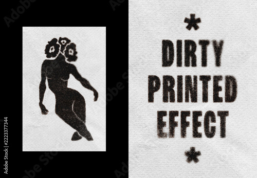 Vertical Paper Ink Print Effect For Poster And Print Design