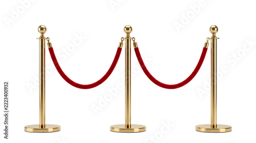 Gold Stanchions with Red Velvet Rope Barrier for Exclusive VIP Event Entrance Crowd Control and Red Carpet Ceremony