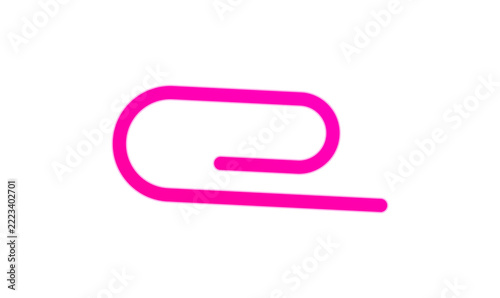 Paperclip Icon Pink Flat Horizontal Office Supply Graphic PNG Transparent Background