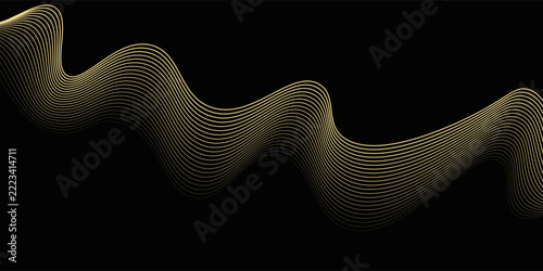 
Exclusive Luxury Gold Flow Lines on Jet Black - Premium Executive Wave for High-End Corporate and Award Branding