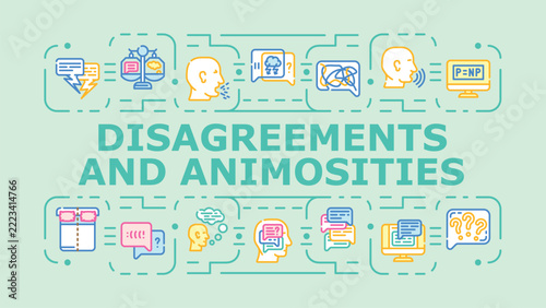 Fotografie Disagreements and animosities banner infographic