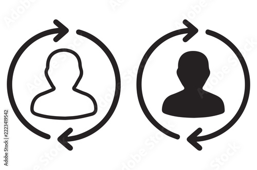 User Account Switch Refresh Update Circle Arrow Icon Vector Set Ui