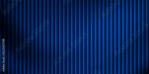 Dark blue ribbed glass texture with glossy vertical waves and gradient reflections in abstract background design