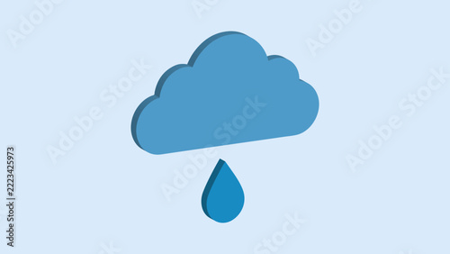 Minimalist Precipitation Weather Icon with Rain and Snow Symbols