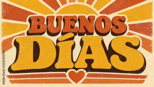 Buenos dias message in bright colors