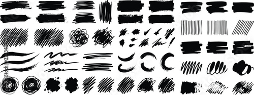 Hand drawn marker scribble collection