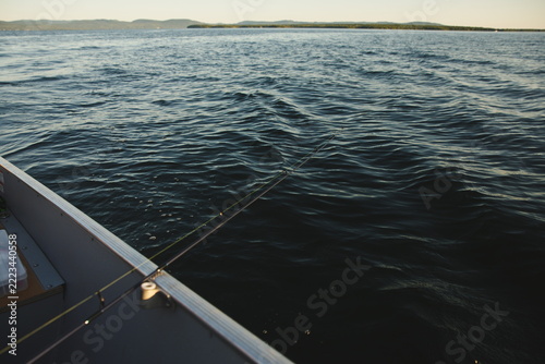 A fishing rod being used in Ontario, Canada.