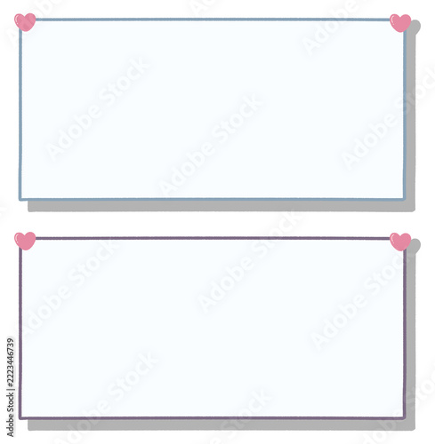 Cute memo frames with pink heart set