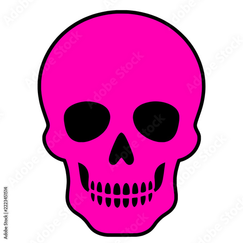 Halloween twitch icon Neon Pink human skull transparent background