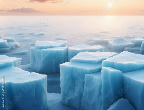 Icy oceanic landscape in outdoor natural habitat