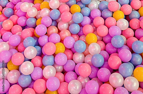 Colorful Ball Pit Balls, Indoor Children’s Play Area, plastic balls in a pit