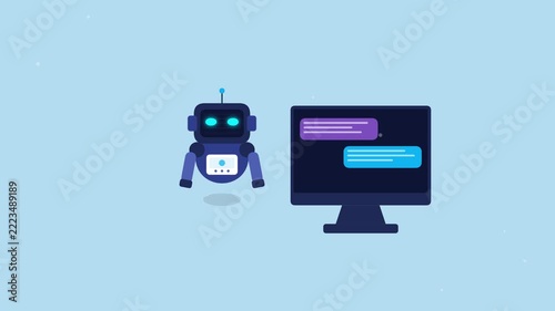 AI Chatbot Conversation on Computer Screen with User Interaction.