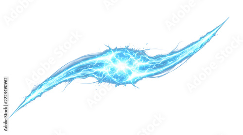 Blue lightning bolt for the concept of energy and power.
