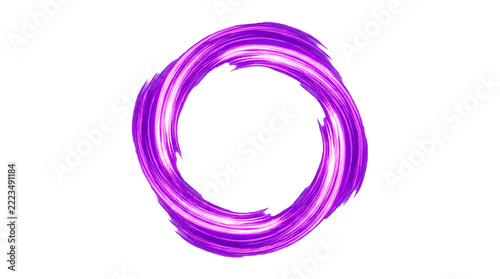 A circular swirl of purple light for the concept of abstract design and motion.