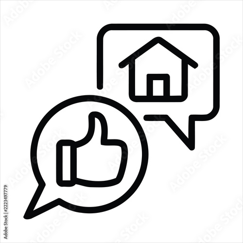 Property Review Icon - Real Estate Feedback And Rating Outline