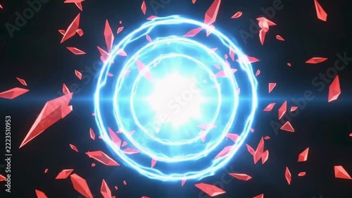 Cobalt Cyber Defense Barrier Crimson Digital Attack Motion Background