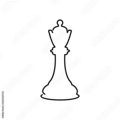 Chess icons set. King, queen, pawn, horse and rook. Chess icon. Vector illustration
