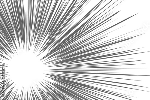 Abstract Grey Speed Lines Explosion on White comic
