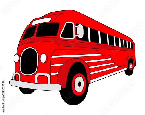 Very old red bus