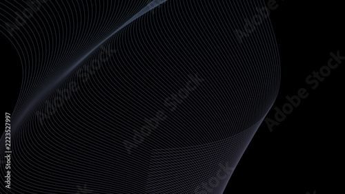 Dark Abstract with Flowing Light Blue and Purple Lines