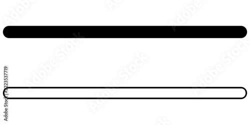 Professional Minimalist vector design of solid black and outline rounded horizontal lines ,  modern Page dividers , border and geometric pattern