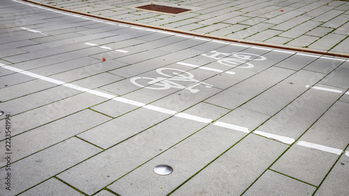 Cycleway in a modern cycle friendly city.