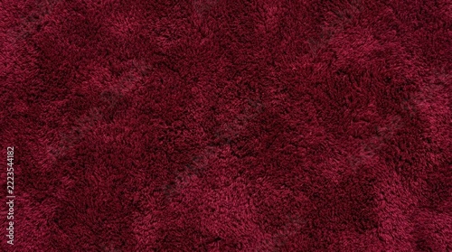 Deep Burgundy Red Shag Carpet Texture Background - Soft Plush Fabric Surface for Interior Design and Decor