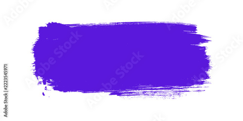 Rectangular purple paint brush stroke texture isolated on transparent background