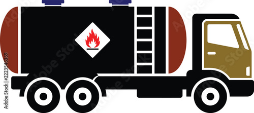 Hazardous Liquid Transport Truck Tanker Chemical Flammable Fuel Logistics Safety