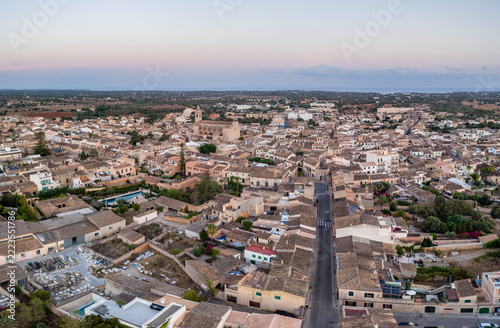 town of Santanyí aerial view, region of migjorn, Mallorca, Balearic Islands, Spain