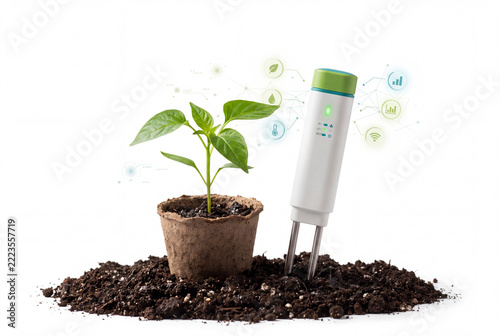 Smart agriculture sensor monitoring plant growth data