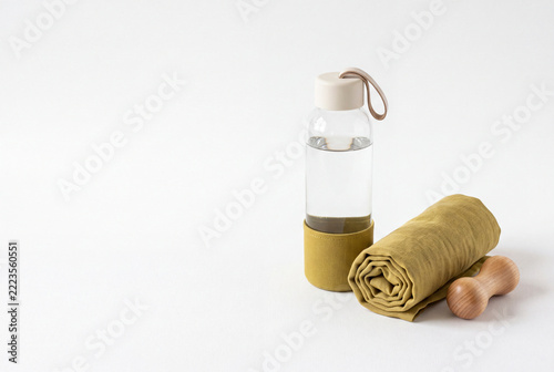 Fitness accessories promoting hydration and self-care routine
