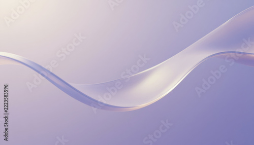 Abstract wave soft gradient translucent ribbon flowing curve pastel purple smooth line gentle arc minimal background delicate loop airy form