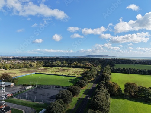 an aerial view of a public park in ireland