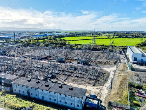 aerial view of an electricity power station
