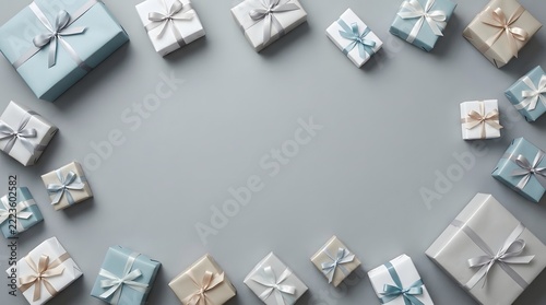 An elegant and festive arrangement of beautifully wrapped christmas gifts perfect for the holiday season and celebrations