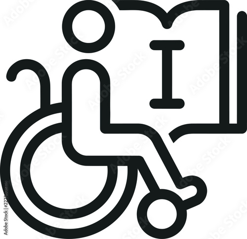 Wheelchair User Reading Book Icon