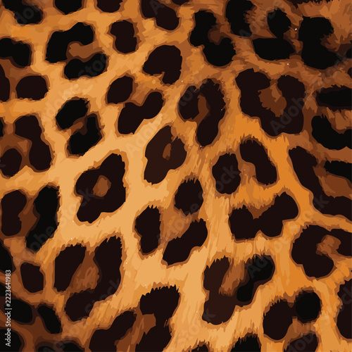 Seamless natural rich brown and ochre leopard print animal skin pattern background vector illustration. Abstract flat wild feline fur texture repeating design for bohemian fashion packaging arts.