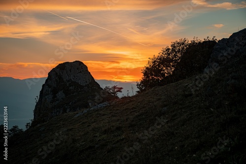 sunset over the mountains